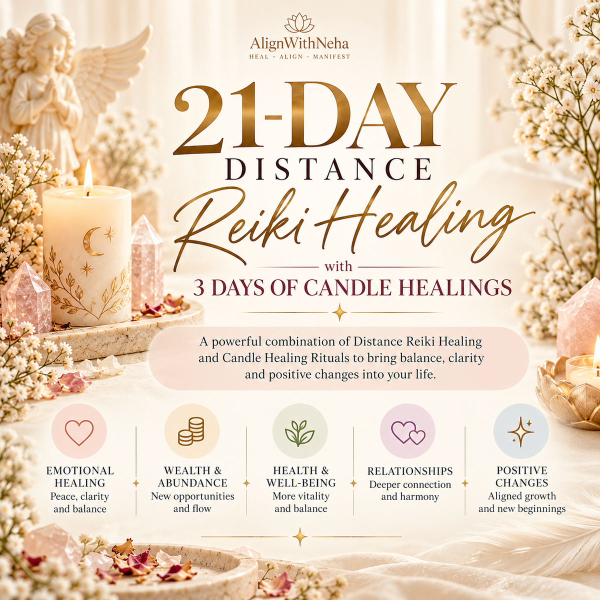 21 Days Distance Reiki + 3 Day Candle Magic Healing